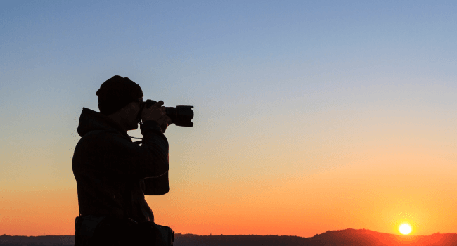 photographer safari sunset