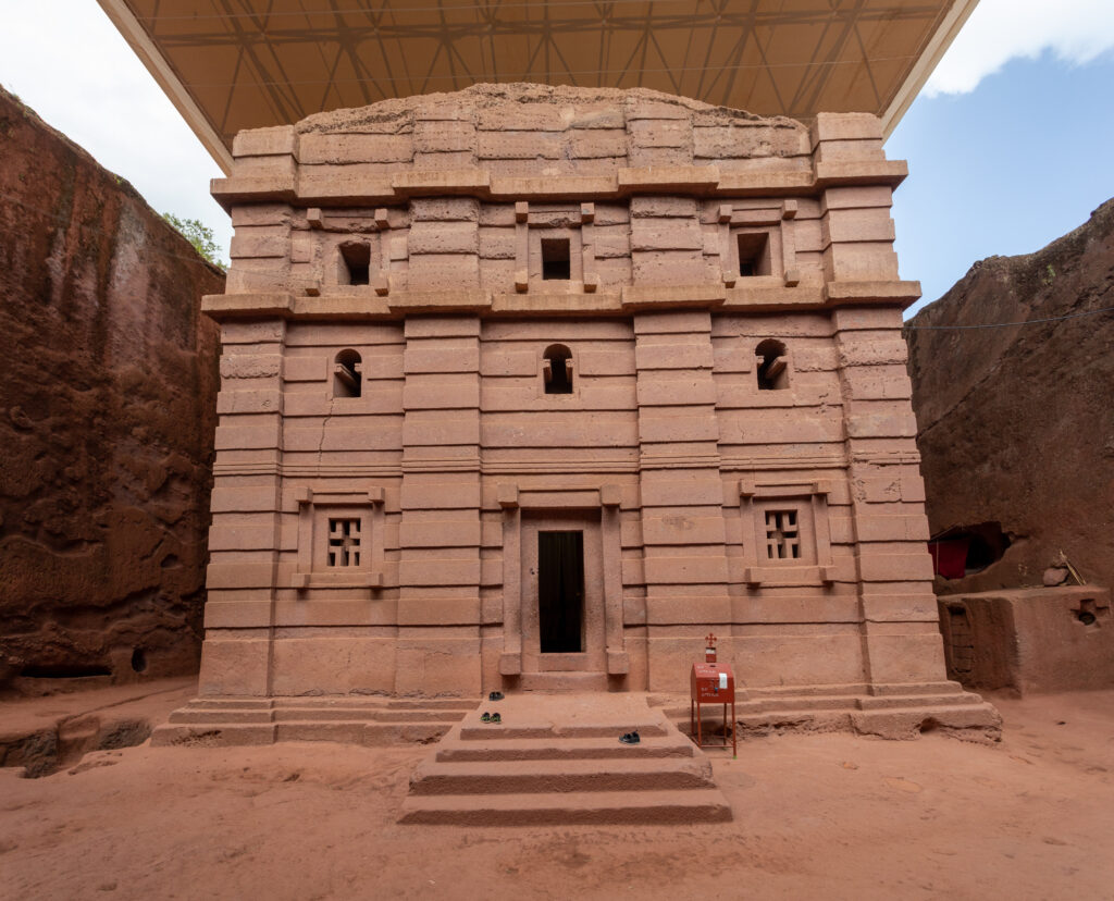 Biete Amanuel rock-hewn church in Lalibela, Ethiopia