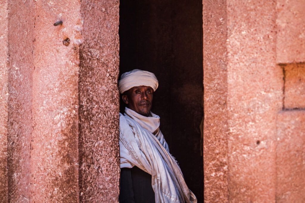 Priest at one of Lalibela's rock-hewn churches